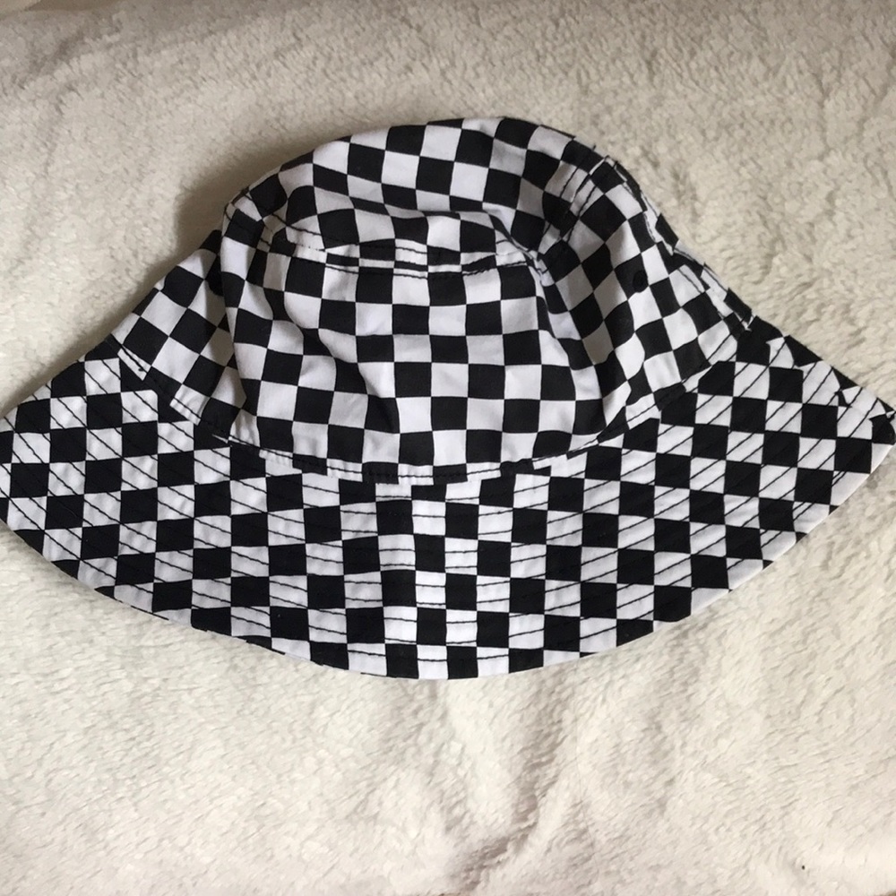 checkerboard bucket hat